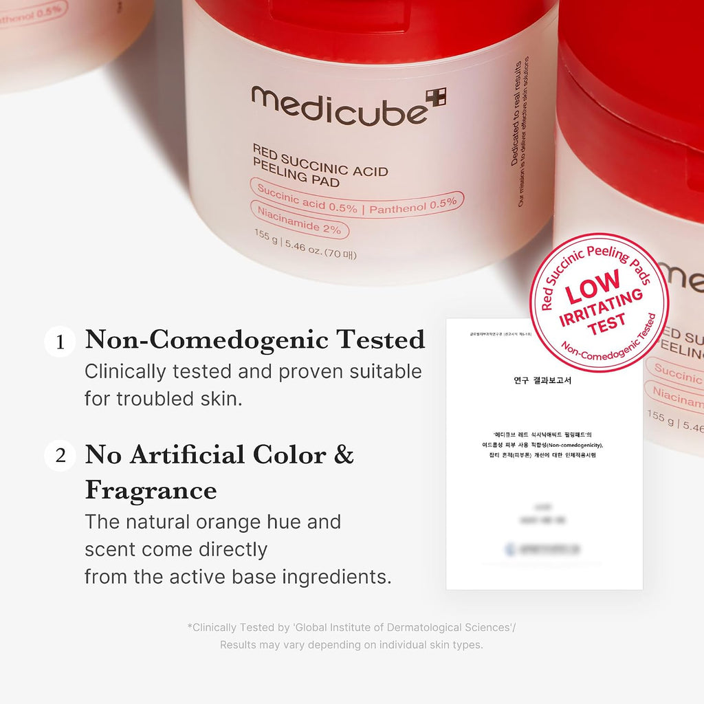 medicube Toner Pads Red Succinic Acid Panthenol Pad for Facial Peeling